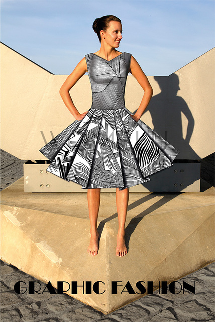 Graphic Fashion Modeplakat, digitale Collage unter Verwendung eigener Fotografie und Grafiken