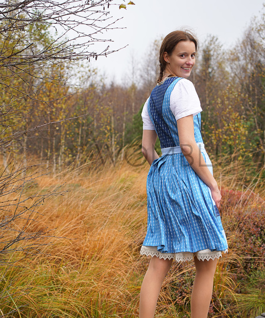 INDIGO_Tradition  Dirndl No.3 Doppelstreifen-Muster zweifarbig